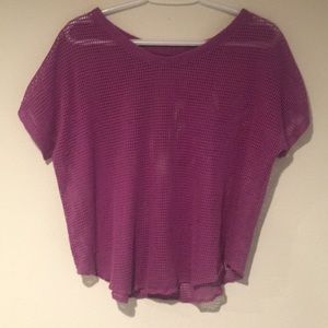 Purple mesh top